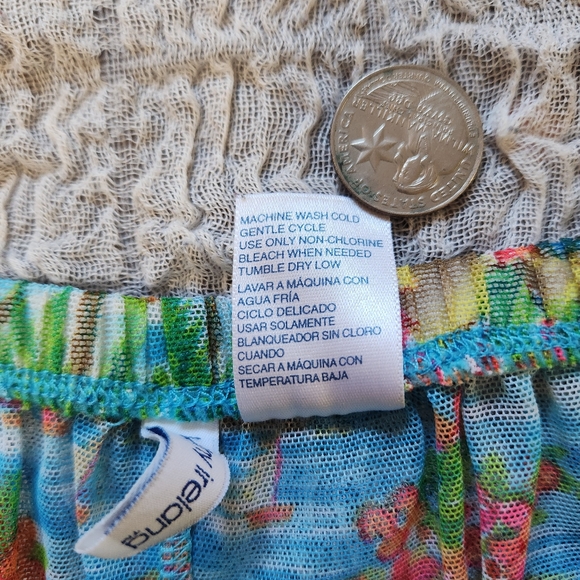 Kathy Ireland Swim Cover Up Shorts Palm Tree Beach Pattern Small - Picture 7 of 7